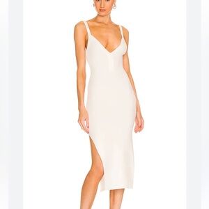 LPA white knit midi dress